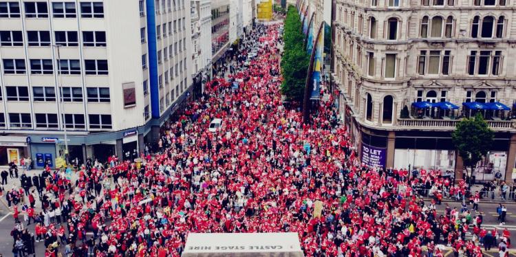 Imatge de la manifestació a Belfast.